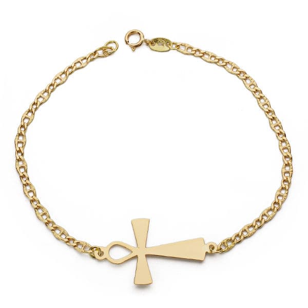 18K PULSERA CRUZ DE LA VIDA 19CM 1.80 GR