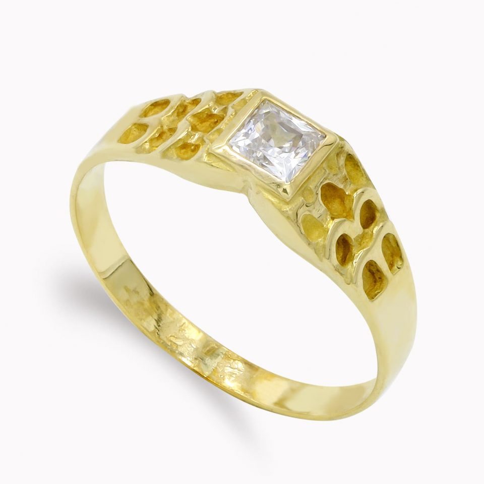 18K SORTIJA ORO AMARILLO SOLITARIO TALLADO TALLA PRINCESA