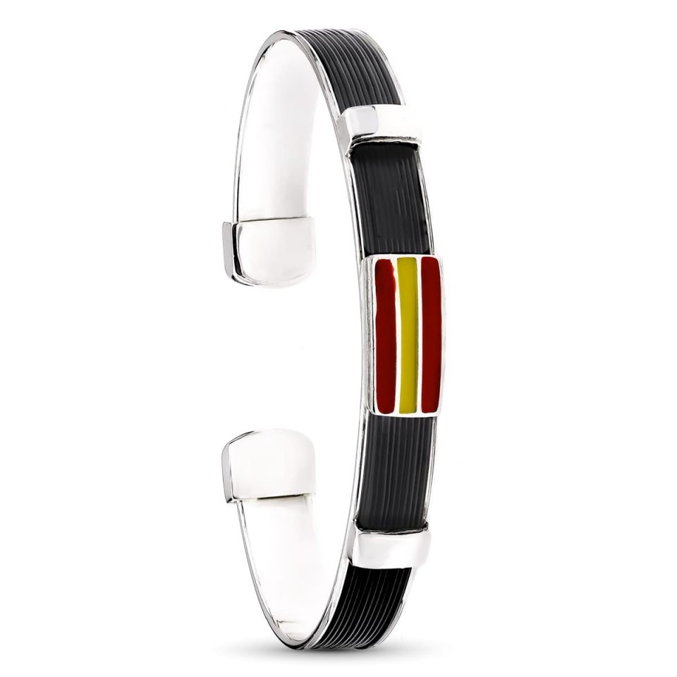 18K PULSERA PLATA ESPA?A RIGIDA NYLON