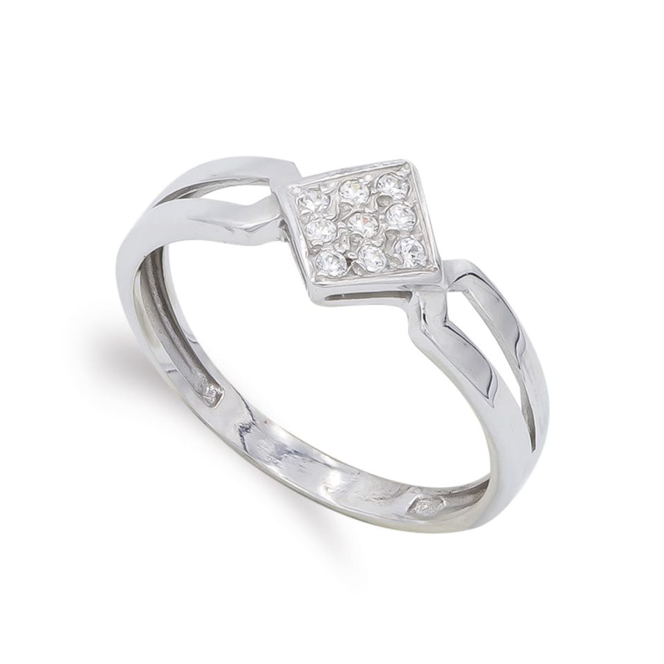 18K SORTIJA ORO BLANCO Y CIRCONITAS