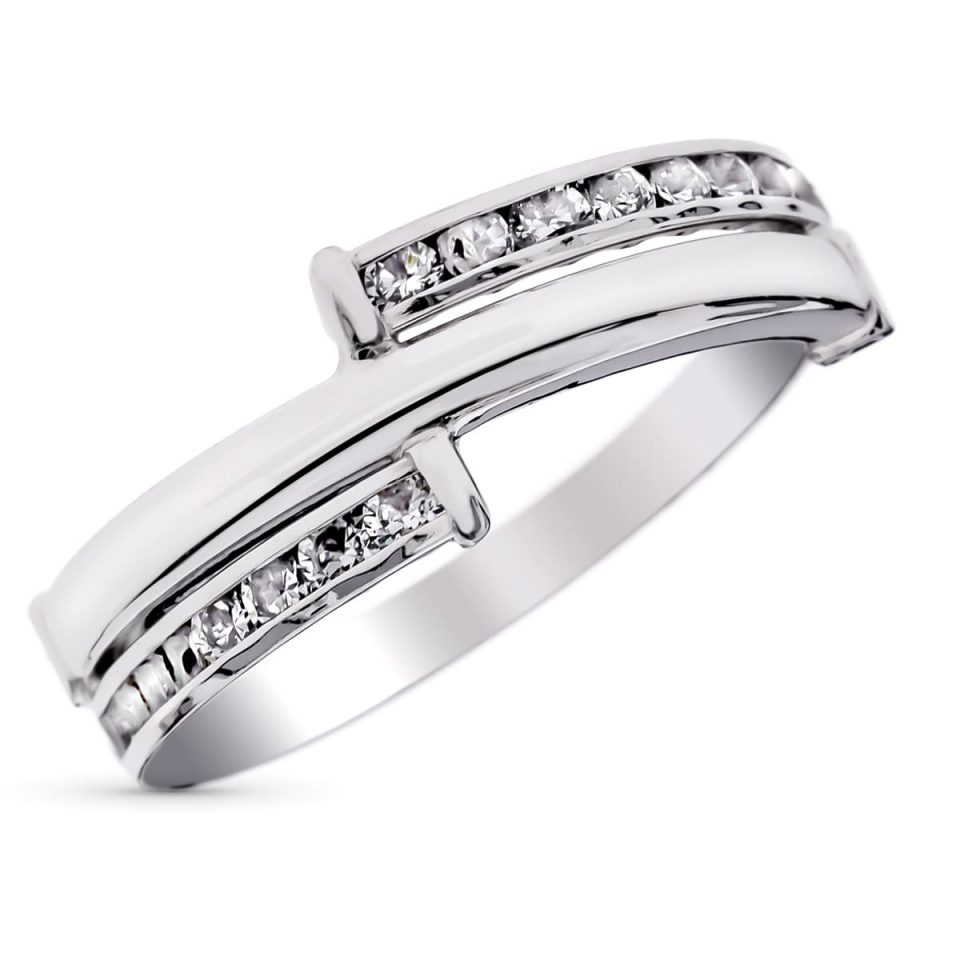 9K SORTIJA ORO BLANCO ARO CIRCONITAS ANCHO TOTAL 5.50 MM